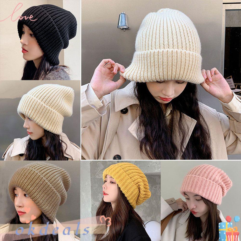 Mũ Beanie Dệt Kim Màu Trơn Dễ Thương Cho Nam Và Nữ