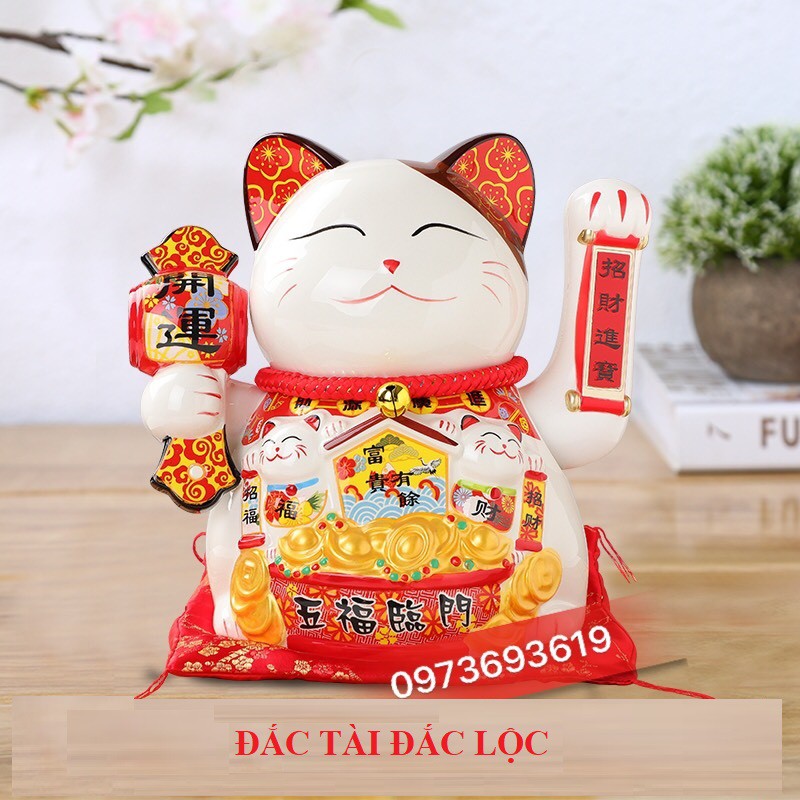 ✬SIÊU HOT✬ Mèo thần tài Chiêu Khách cao 26cm-29cm-32cm kèm thảm và sạc | BigBuy360 - bigbuy360.vn