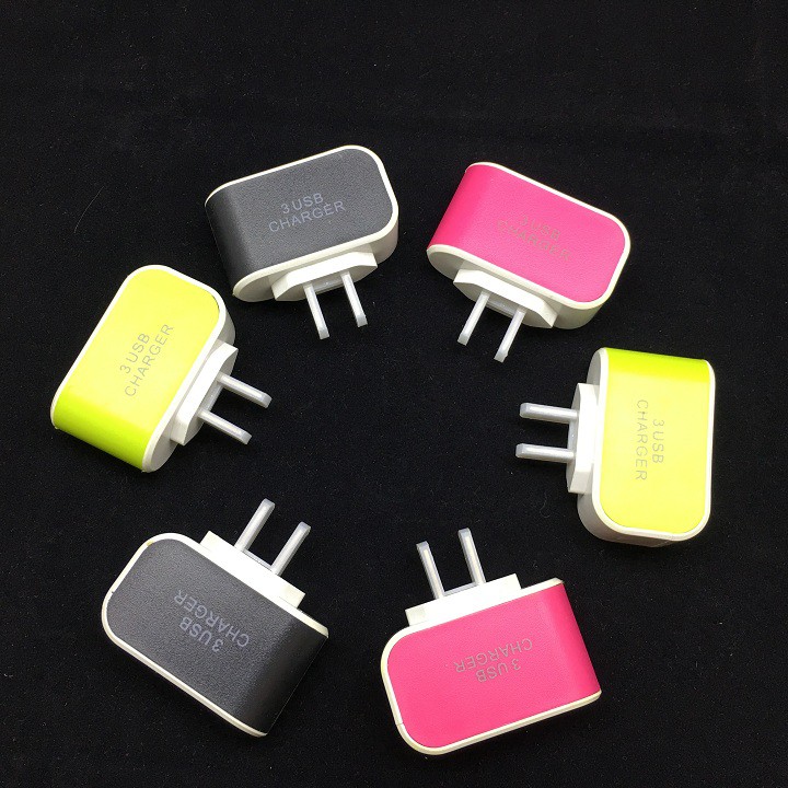 Bộ Cốc Sạc 3 Cổng USB và 3 Cáp Sạc Cho Điện Thoại IPhone SamSung Micro usb Loại A1