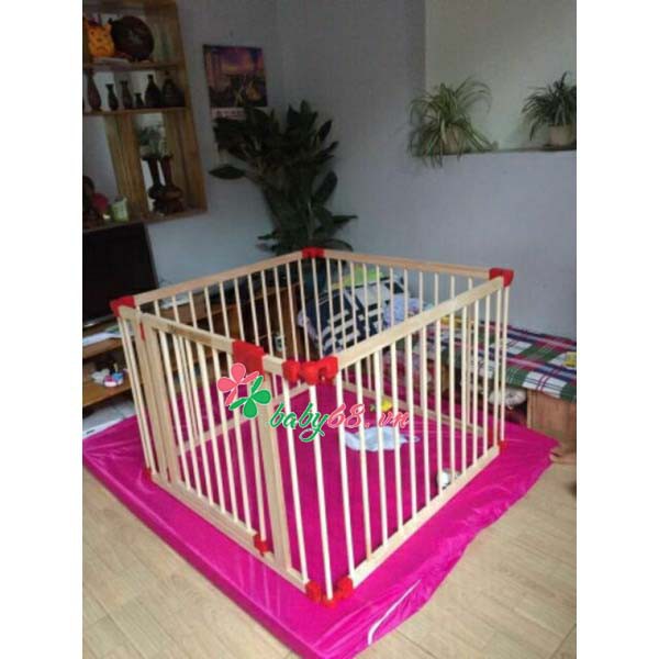 Nôi cũi gỗ cho bé Playpen 4 cánh