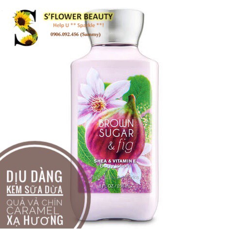 [Auth] Sản Phẩm Tắm Dưỡng Xịt Thơm Mịn Da Lưu Hương Toàn Thân Bath &amp; Body Works - Brown Sugar &amp; Fig