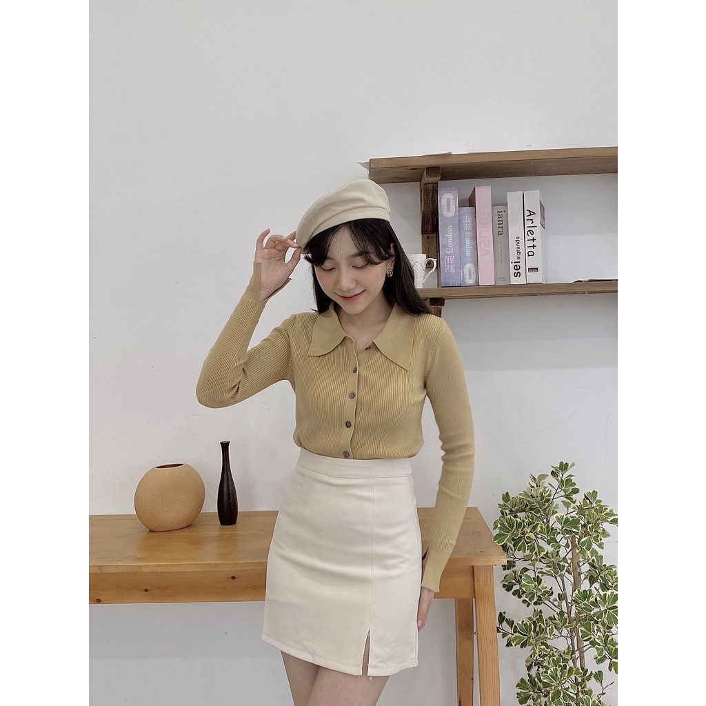 ÁO LEN KHUY TRƠN CỔ NHỌN | BigBuy360 - bigbuy360.vn