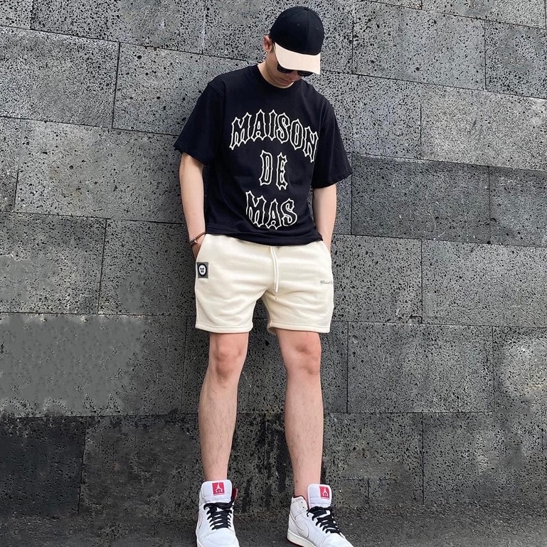 Áo thun tay lỡ unisex nam nữ trơn HM1986 MAISON DE MAS  cotton oversize nhiều màu phong cách Ulzzang 3196