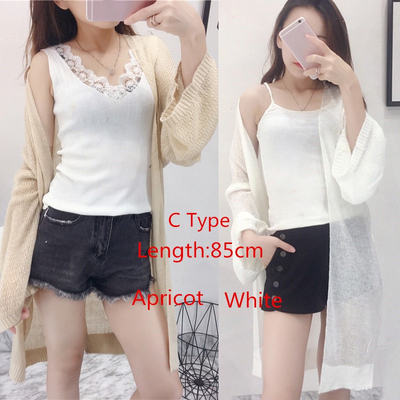 Áo khoác Cardigan tay dài màu trơn thiết kế thanh lịch cho phái nữ