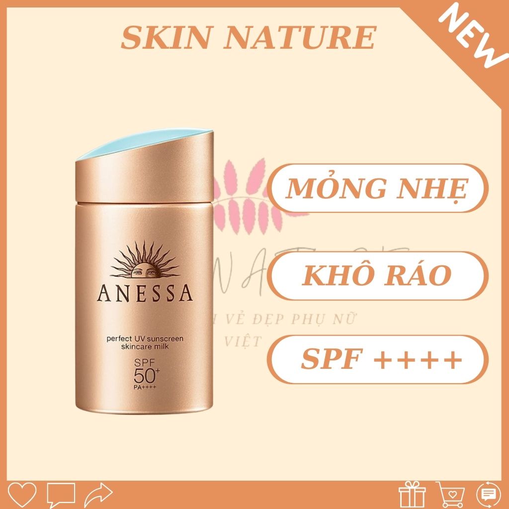 ( ❤️ HOT SALES ❤️) Kem chống nắng Anessa Perfect UV Sunscreen Skincare Milk SPF 50+ PA++++ 60ml