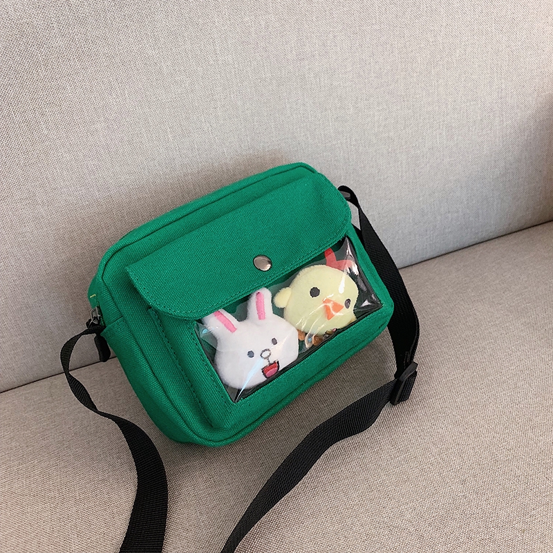 Túi lưới màu đỏ họa tiết túi xách mới 2019 mùa hè đại dương túi vải nữ mini đeo vai hoang dã