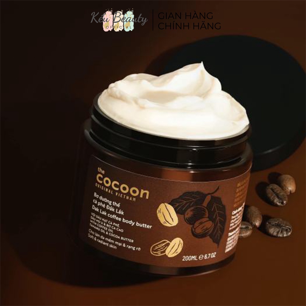 Bơ dưỡng thể cà phê Đắk Lắk Cocoon Coffee Body Butter làm mềm da 200ml