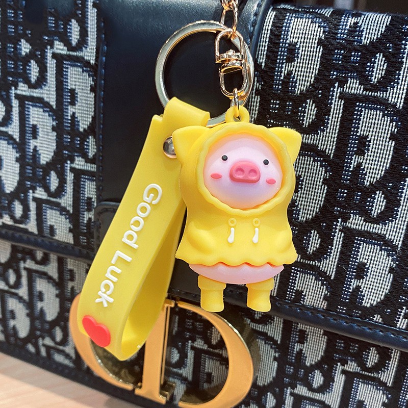 [Quà tặng ý nghĩa] Móc Chìa Khoá Móc Khóa Tạo Hình Heo áo vàng Dễ Thương Cho Cặp Đôi KH06