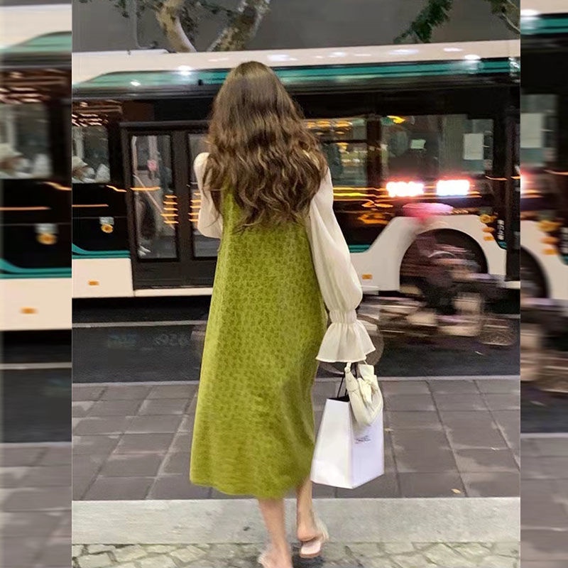 Đầm Dài Hai Dây Cổ Vuông Thời Trang Hàn Quốc Dành Cho Nữ