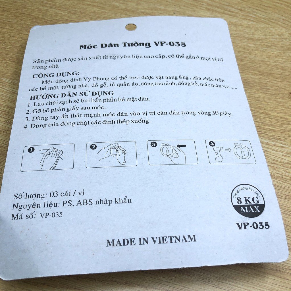 móc dán tường đóng đinh vp-035 hình trái táo