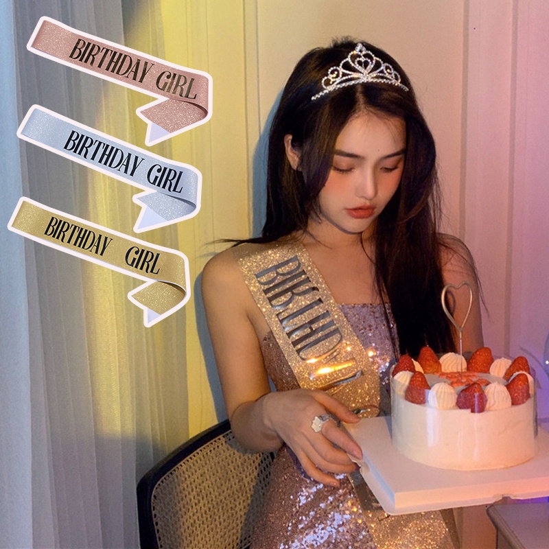 Thắt Lưng Co Giãn Hình Vương Miện Lấp Lánh Cho Tiệc Sinh Nhật