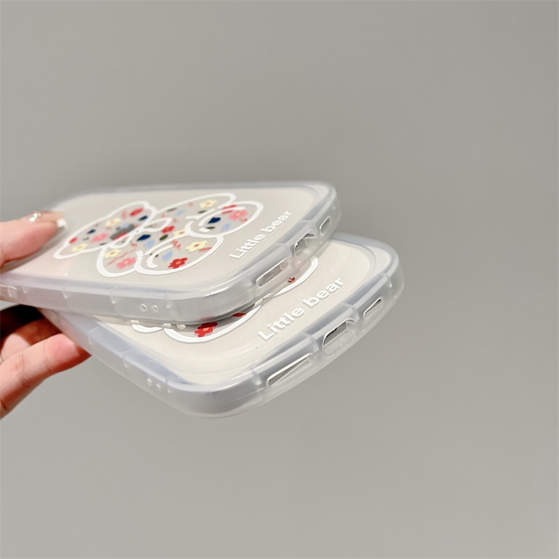 Ốp Điện Thoại Silicon Mềm Lỗ Tròn Màu Trơn Hình Gấu/Hoa Cho iPhone XS XR XMax 11 11pro 11 promax 12 12pro 12proMax 13 13Pro 13promax 2022