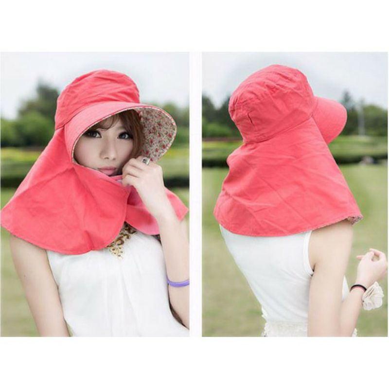 Mũ chống nắng 2 lớp dày dặn dùng được cả 2 mặt