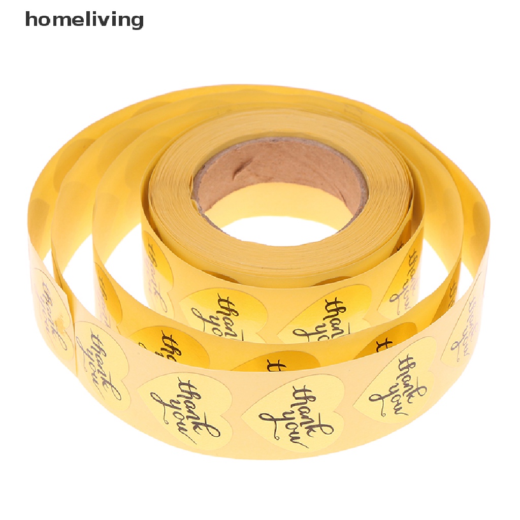 500 Miếng dán chữ Thank You hình trái tim màu vàng dùng để trang trí tiệc cưới