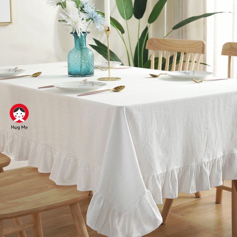 Khăn trải bàn vải lanh ren mềm mại chất lượng cao phong cách Châu Âu đơn giản