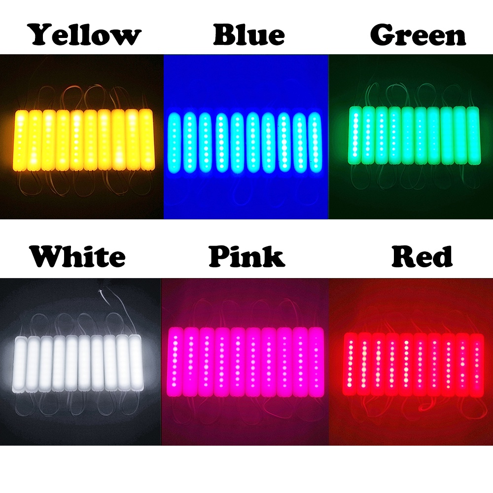 Set 10 Mô Đun Đèn LED 24V 6 Bóng Siêu Sáng Cho Xe Tải