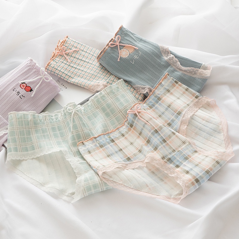 Quần lót nữ cotton tăm cao cấp phong cách Nhật thoáng khí co giãn kháng khuẩn 233 - HaSong