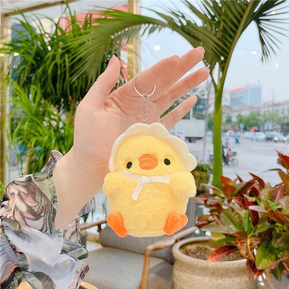 Móc Chìa Khóa Hình Chú Gà Nhồi Bông Mini Dễ Thương