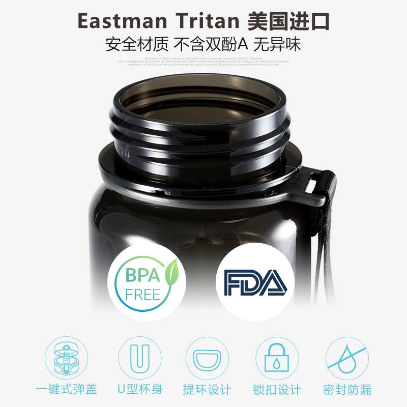 Uzspace Bình Nước Thể Thao Bằng Nhựa Không BPA Chống Rò Rỉ Thân Thiện Với Môi Trường