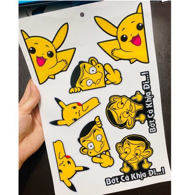 TEM NỔI DÁN HÌNH MR.BEAN HOẶC PIKACHU BỚT CÀ KHỊA ĐI...!