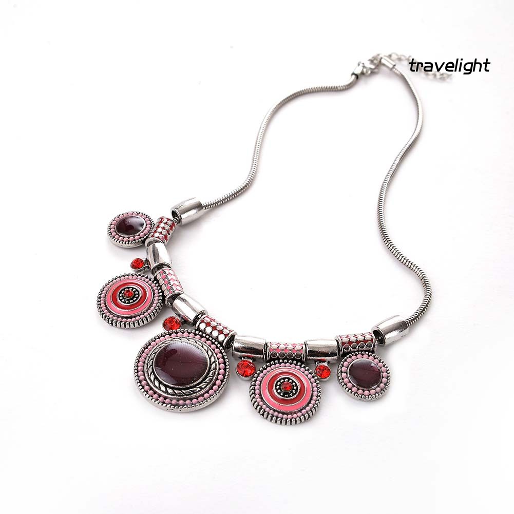 Vòng cổ Mặt Tròn Đính Đá Thời Trang Dành Cho Nữ