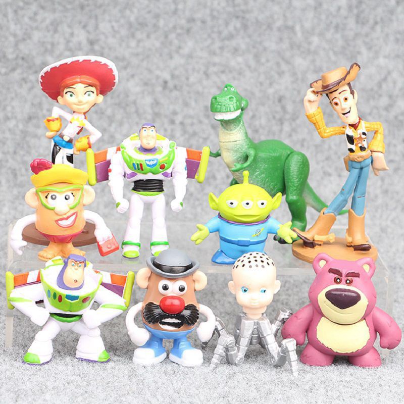 Câu chuyện đồ chơi Mô hình nhân vật hoạt hình Bộ 10 hình Đồ chơi búp bê bằng gỗ Đồ chơi cho trẻ em Quà tặng