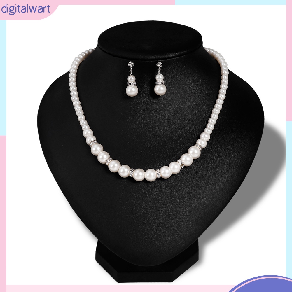 Bộ trang sức bằng hợp kim đính đá / ngọc trai giả sang trọng hợp thời trang cho phái nữ