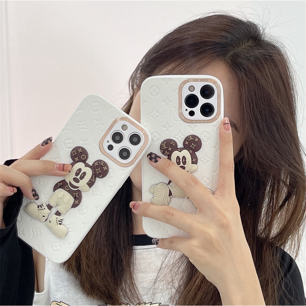 Ốp điện thoại chống sốc in hình chuột Mickey hoạt hình thích hợp cho IPhone 12 11 Pro Max XS Max XR X 8 7 Plus