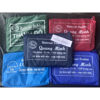Áo Mưa Vải Dù 1 Mũ Cánh Rơi Có Lỗ Nhét Gương Siêu Bền