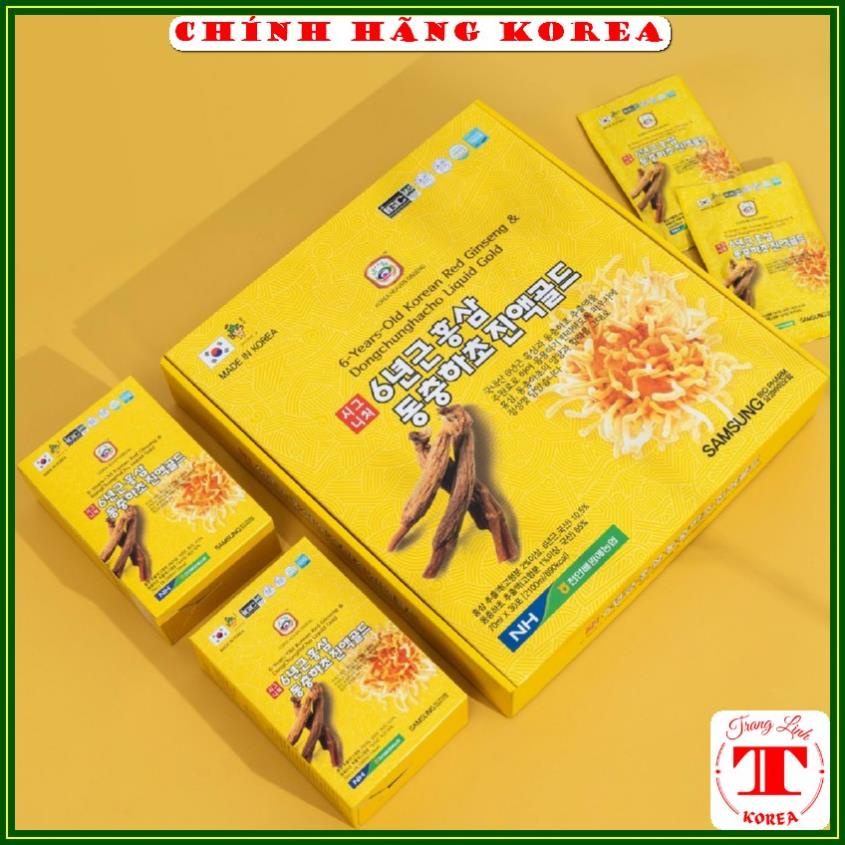 Nước hồng sâm đông trùng hạ thảo hàn quốc, hộp 30 gói - Phục hồi thể lực, phòng ung thư