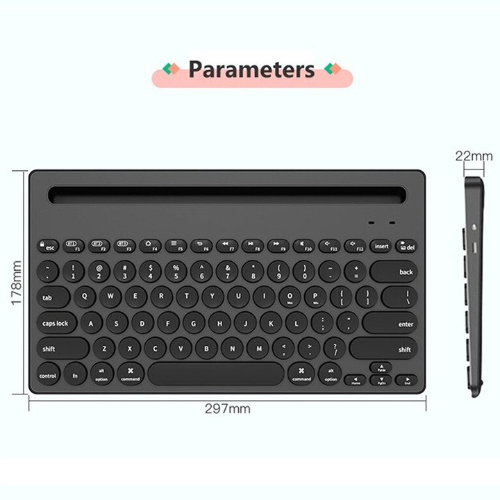 [Mã ELMS5 giảm 7% đơn 300K] Bàn phím bluetooth nhỏ gọn cho ĐT, MTB SzForter FD iK3381 PC02