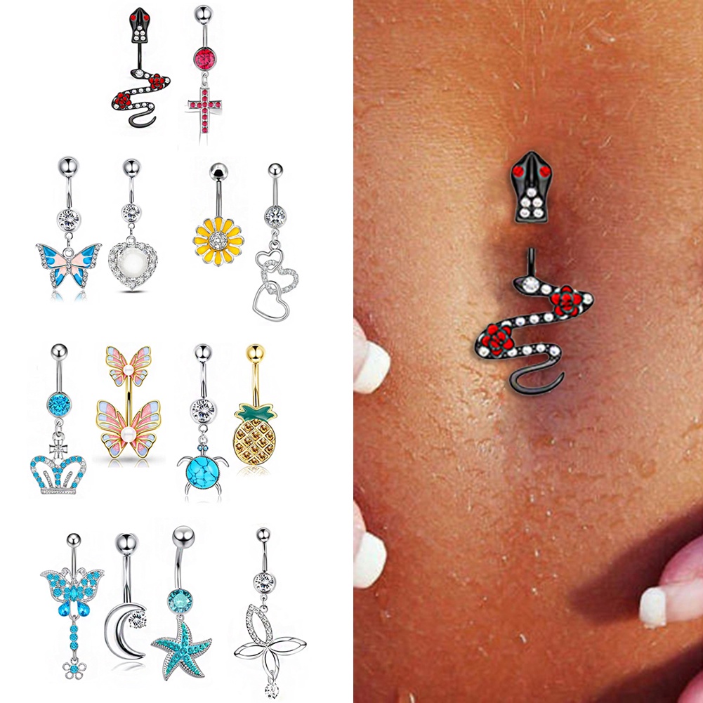 Khuyên Xỏ Rốn Hình Bướm Gợi Cảm