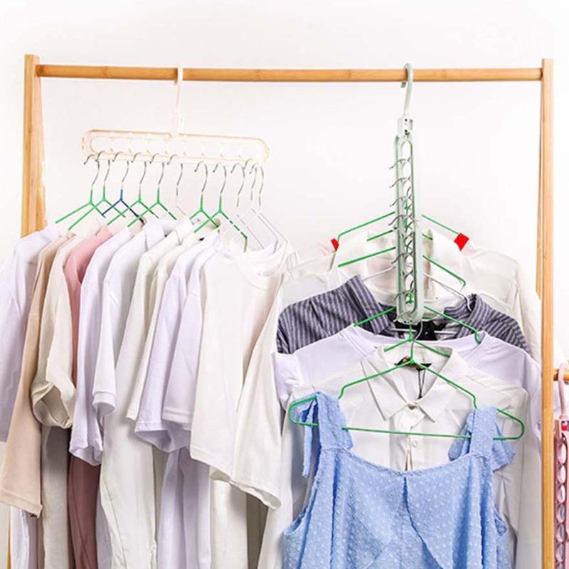 Móc Treo Quần Áo 9 Lỗ Đa Năng Tiết Kiệm Không Gian