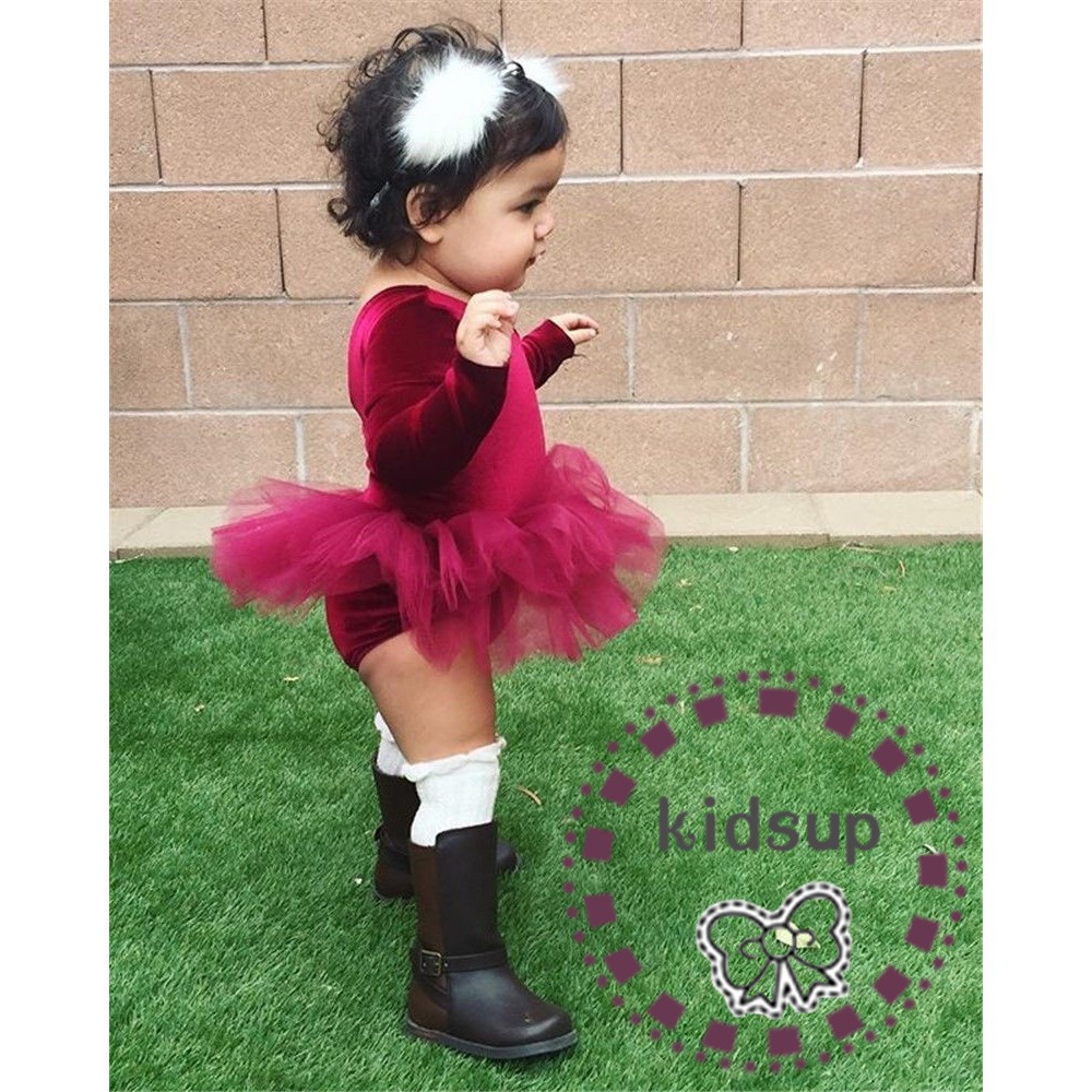 Áo liền quần phối chân váy xòe đáng yêu cho bé gái