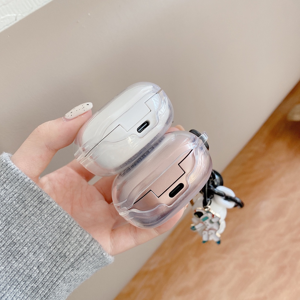 Vỏ bọc bảo vệ hộp sạc tai nghe Samsung Galaxy Buds Live/ Pro/ 2 TPU dẻo trong suốt có mặt treo