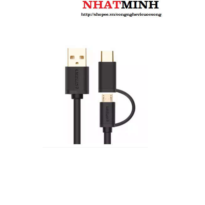 Dây USB đa năng 2 trong 1 đầu ra Micro-USB và USB Type C dài 2M UGREEN US142 30178