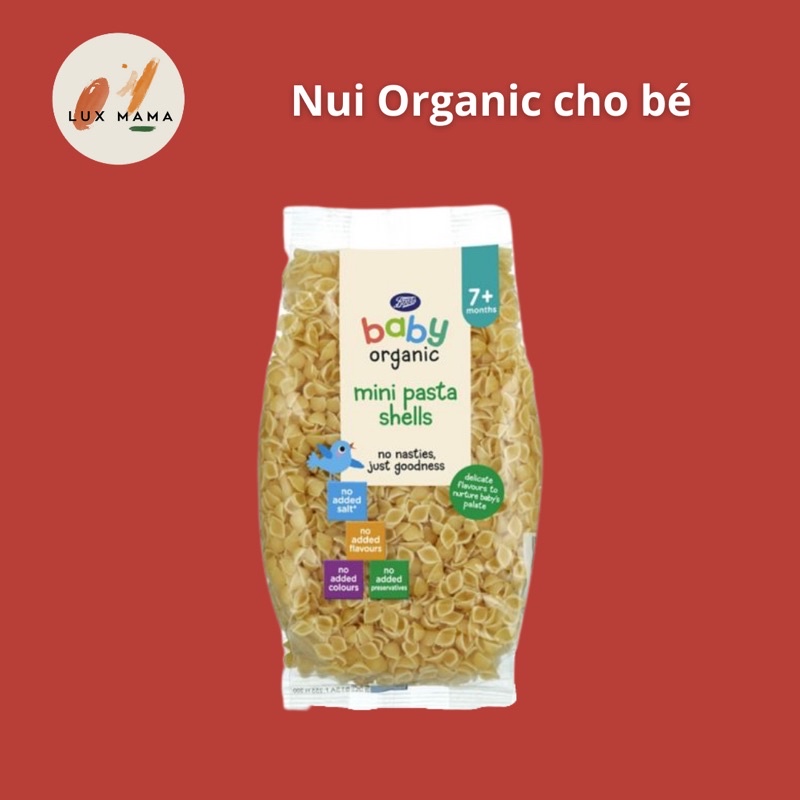 [Date mới 11/2022 NỘI ĐỊA ANH] Mì nui dinh dưỡng hữu cơ ORGANIC Boots cho bé ăn dặm từ 7 tháng