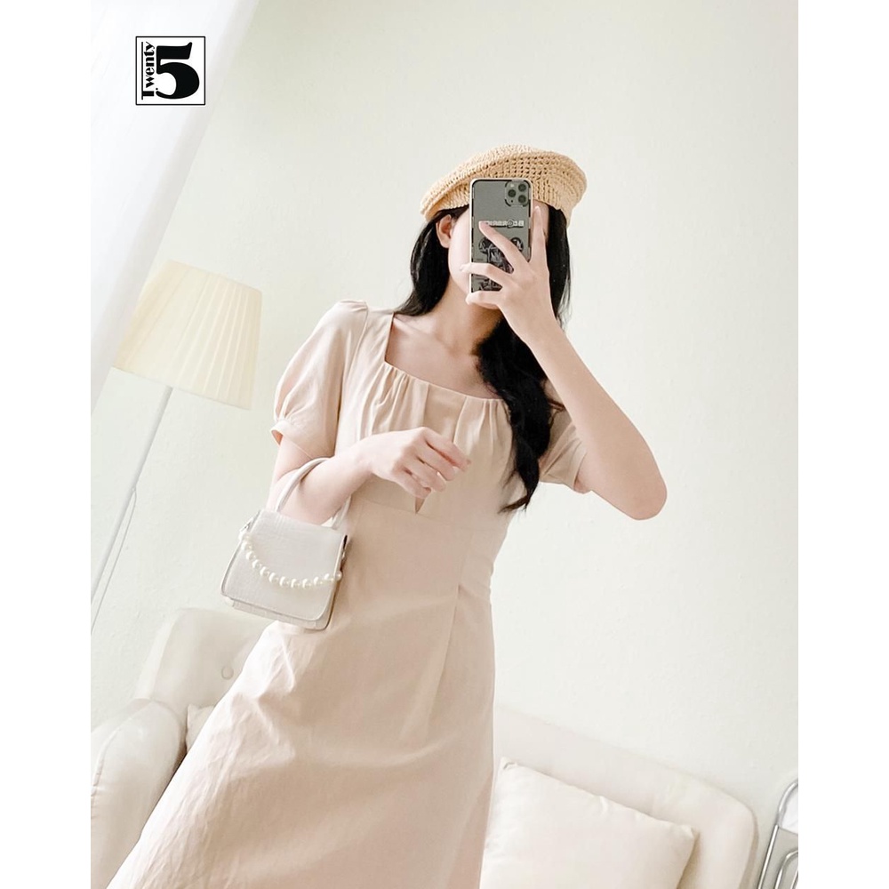 Váy đầm công sở đi tiệc dạo phố dáng xòe thanh lịch chất đũi mềm mát Twentyfive TD41