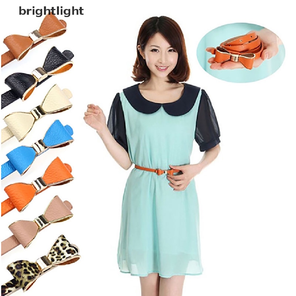 (brightlight) Women  Brief Waist Belt Narrow Stretch Dress Belt Thin Buckle Leather Waistband  [HOT SALE]