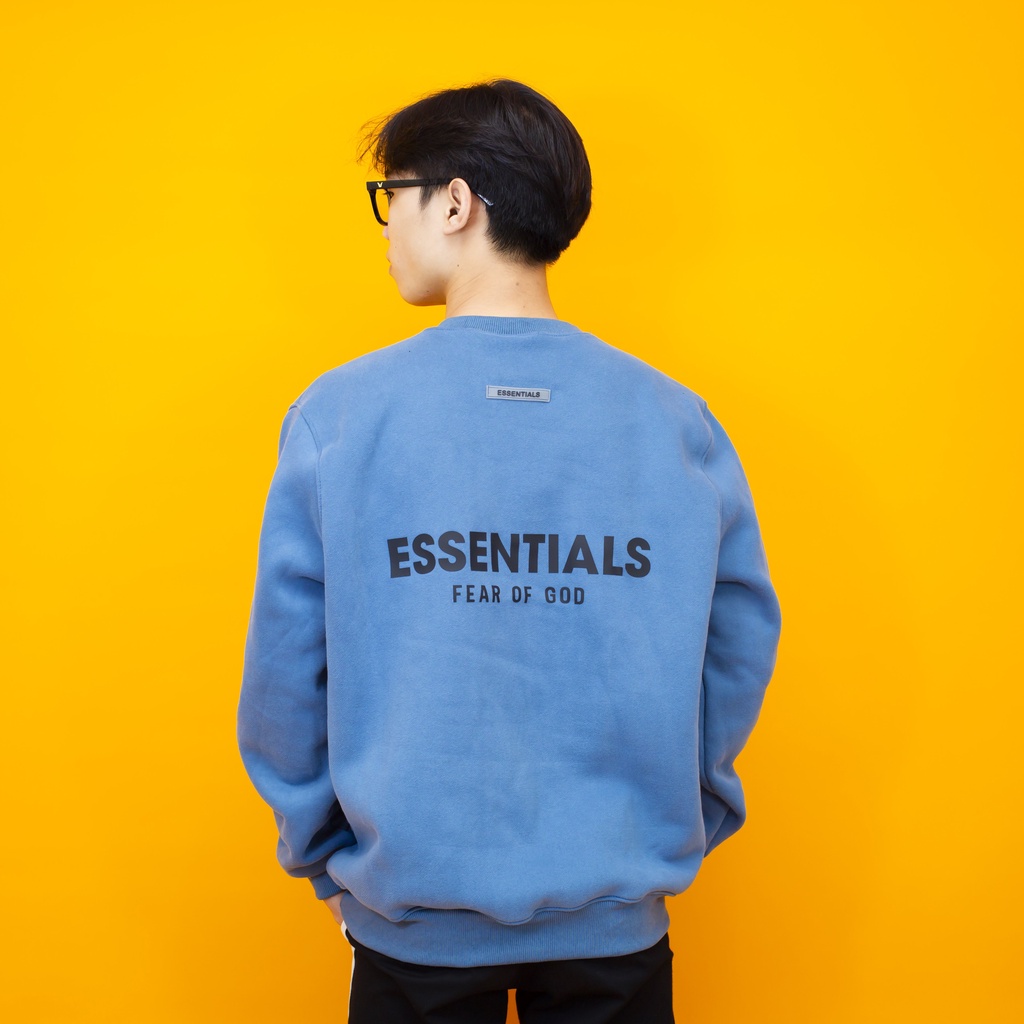 Áo nỉ sweater ESSENTIALS 2021 Cao su nổi , áo nỉ bông cotton unisex nam nữ | BigBuy360 - bigbuy360.vn