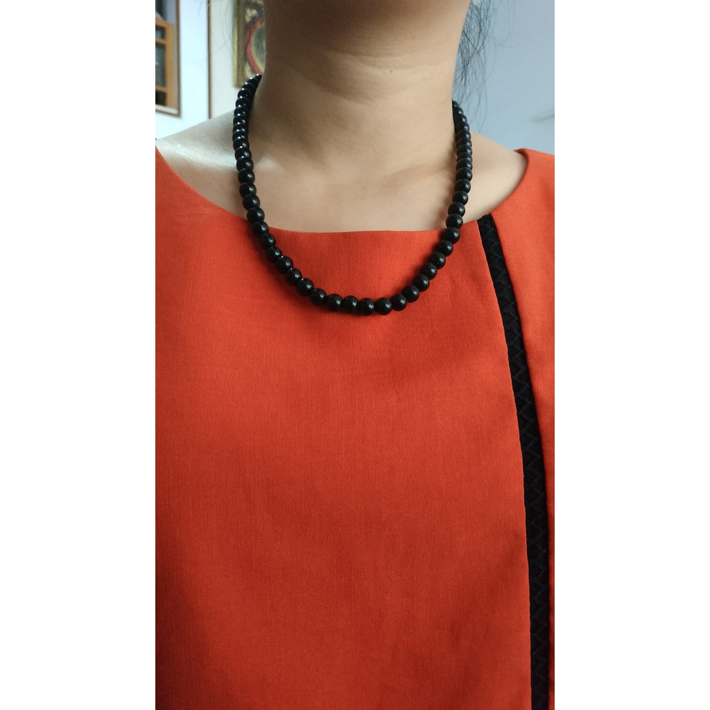 Vòng cổ đá đen hạt 8 li thời trang