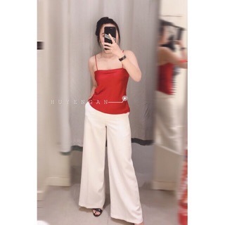 Áo hai dây lụa cổ ngang