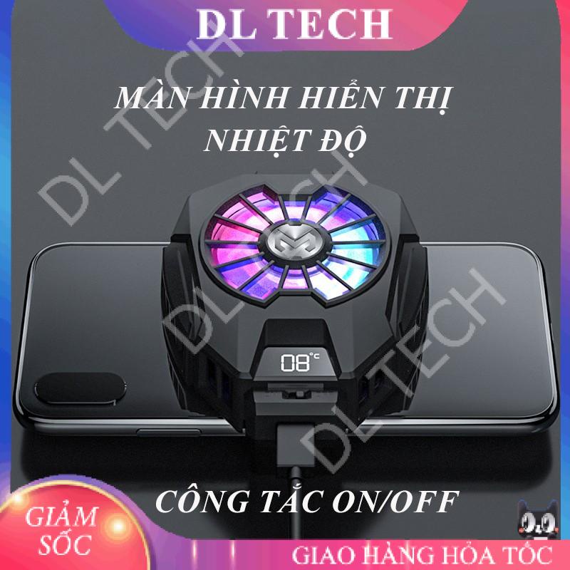 Quạt tản nhiệt gaming MEMO DL05 thế hệ 5 cho điện thoại sò lạnh tích hợp màn hình led công tắc tắt bật DL TECH