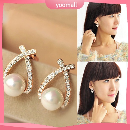 Bông tai trang đính ngọc trai tạo hình độc đáo cho nữ