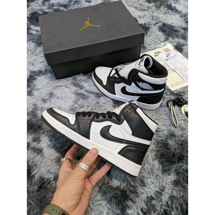 Giày thể thao Jordan 1 cao cổ panda đen trắng  Giày JD1 HIGH PANDA nam nữ Full Box BIll