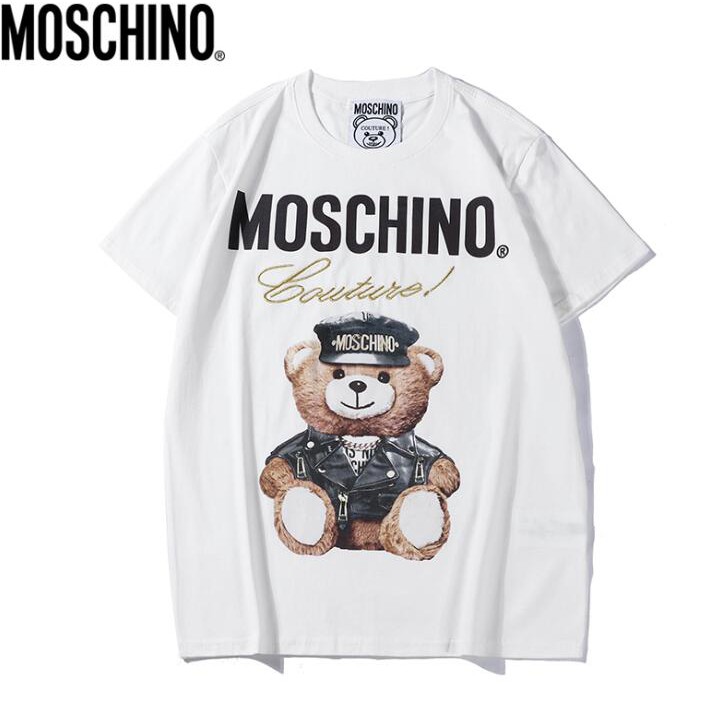 Áo thun cotton ngắn tay in họa tiết Moschino