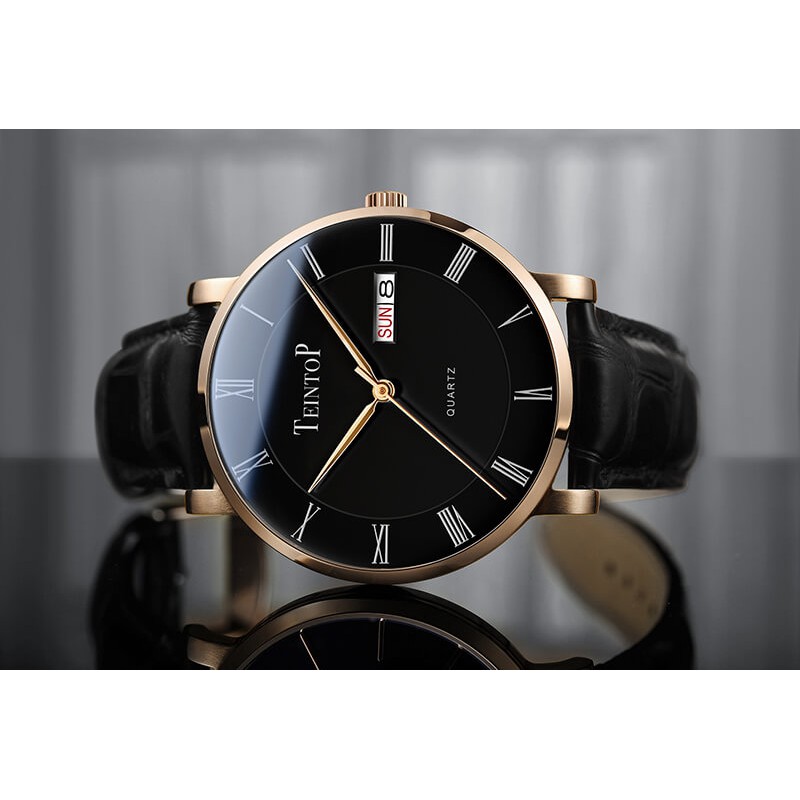Đồng hồ nam chính hãng Teintop T7016-1 mặt đen ,Kính sapphire,chống xước,Chống nước,Đồng hồ Quartz Pin,Bảo Hành 12 tháng