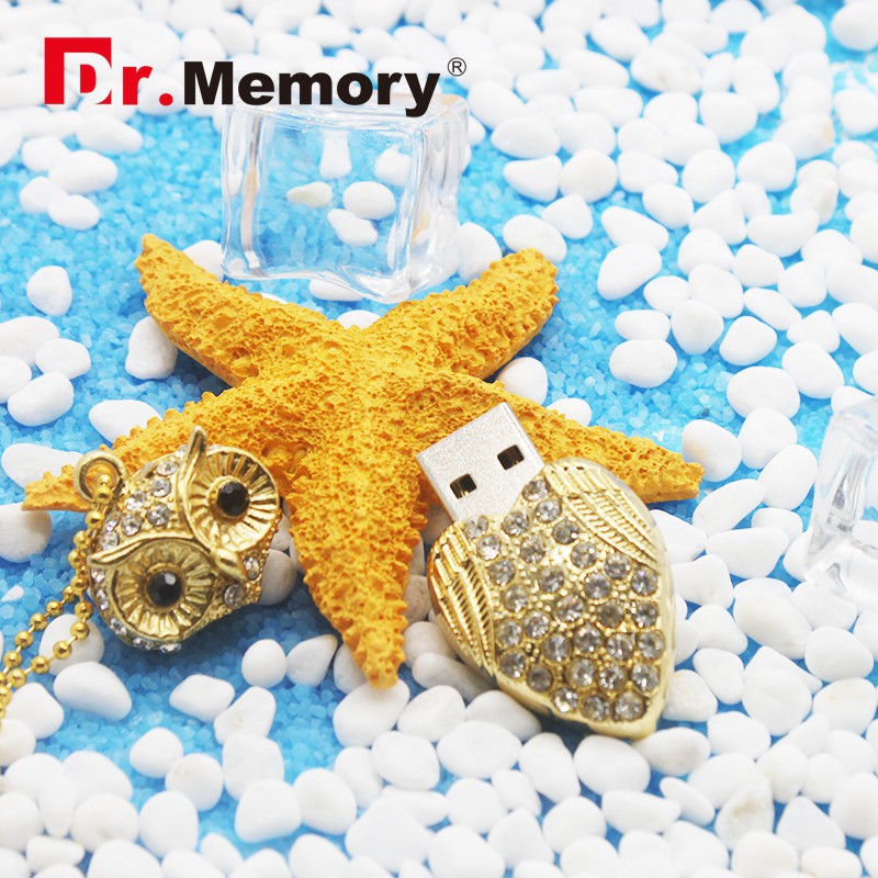 Dây chuyền kim loại mặt hình chim cú tích hợp USB độc đáo