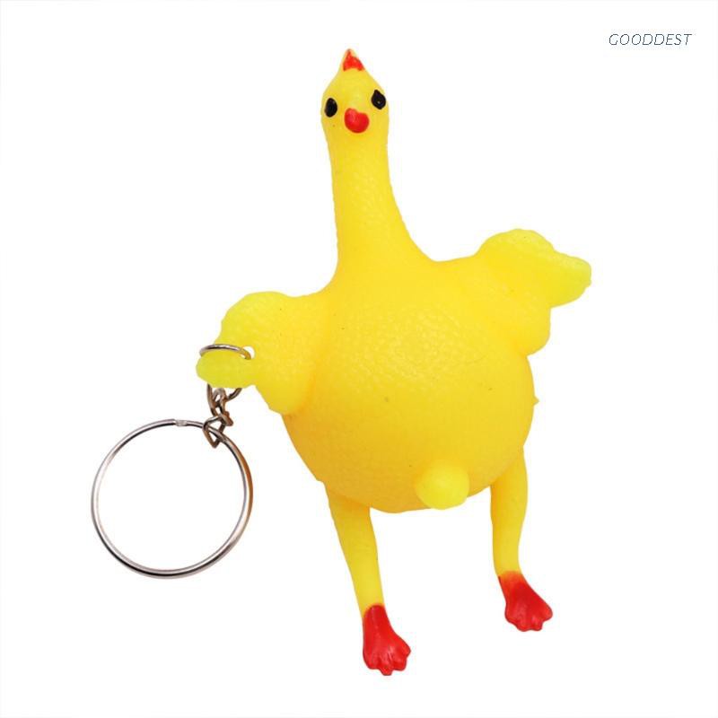 Đồ chơi nắn bóp giảm căng thẳng hình con gà đẻ trứng có gắn móc khóa cho trẻ em và người lớn