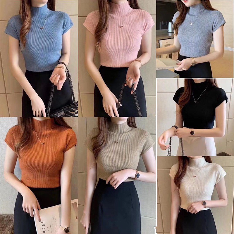 Áo len tay hến cổ 3 phân nữ tính